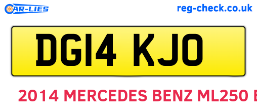 DG14KJO are the vehicle registration plates.