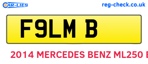 F9LMB are the vehicle registration plates.