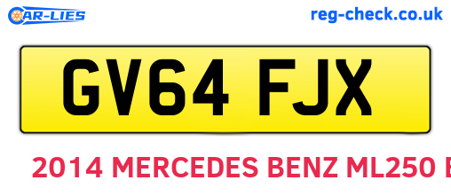 GV64FJX are the vehicle registration plates.