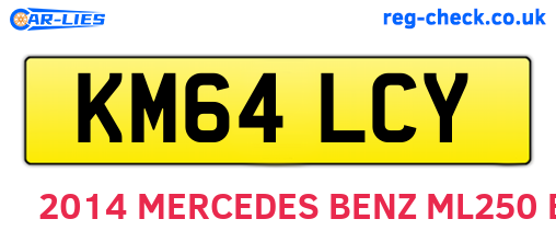 KM64LCY are the vehicle registration plates.