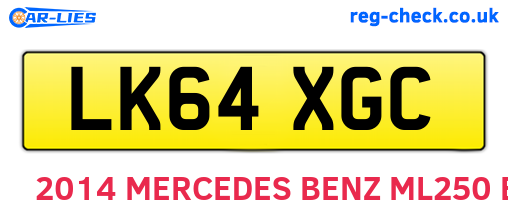 LK64XGC are the vehicle registration plates.