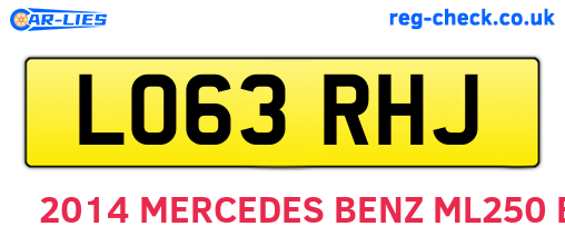 LO63RHJ are the vehicle registration plates.