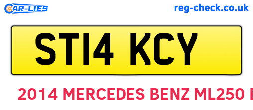 ST14KCY are the vehicle registration plates.