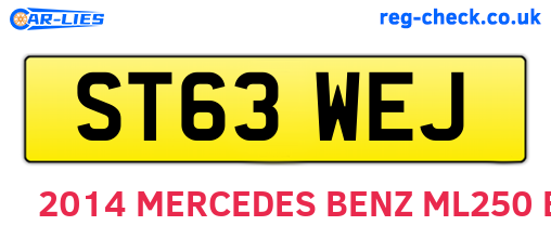 ST63WEJ are the vehicle registration plates.