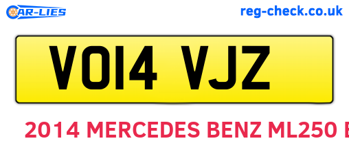 VO14VJZ are the vehicle registration plates.