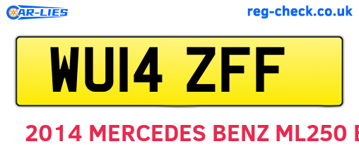 WU14ZFF are the vehicle registration plates.