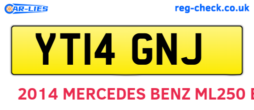YT14GNJ are the vehicle registration plates.