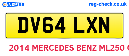 DV64LXN are the vehicle registration plates.
