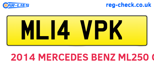 ML14VPK are the vehicle registration plates.