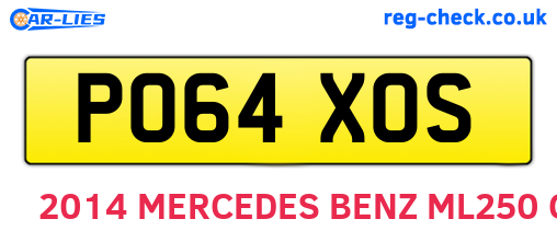 PO64XOS are the vehicle registration plates.