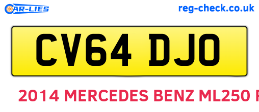 CV64DJO are the vehicle registration plates.