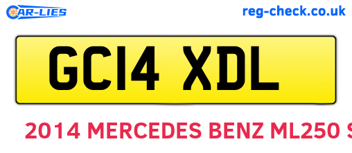 GC14XDL are the vehicle registration plates.