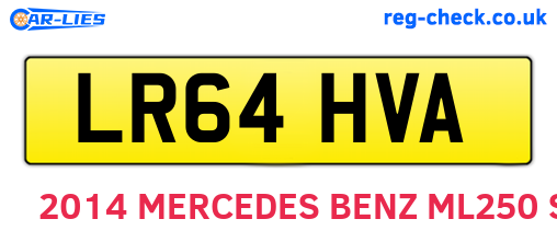 LR64HVA are the vehicle registration plates.