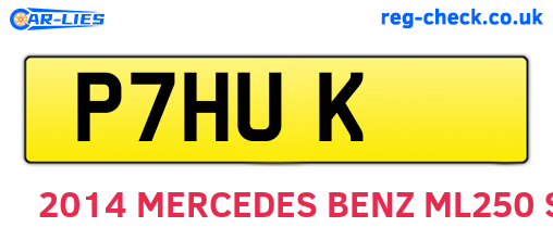 P7HUK are the vehicle registration plates.