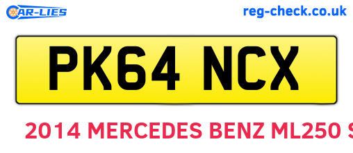 PK64NCX are the vehicle registration plates.