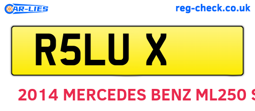 R5LUX are the vehicle registration plates.