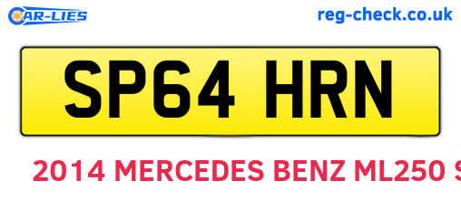 SP64HRN are the vehicle registration plates.