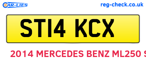 ST14KCX are the vehicle registration plates.