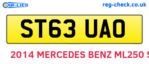 ST63UAO are the vehicle registration plates.