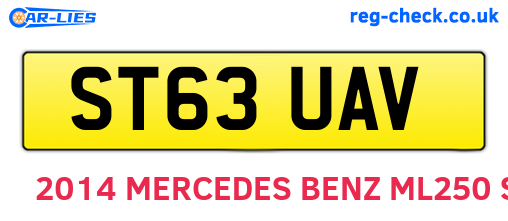 ST63UAV are the vehicle registration plates.