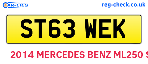 ST63WEK are the vehicle registration plates.