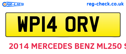 WP14ORV are the vehicle registration plates.