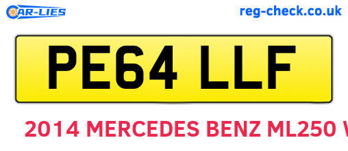 PE64LLF are the vehicle registration plates.