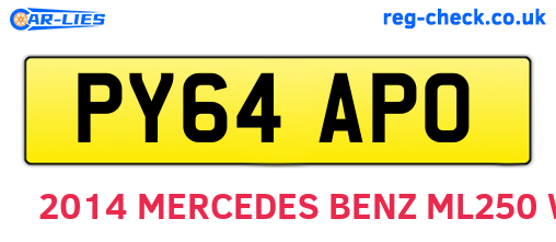 PY64APO are the vehicle registration plates.