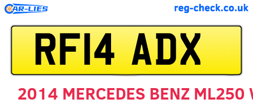 RF14ADX are the vehicle registration plates.