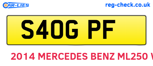S40GPF are the vehicle registration plates.