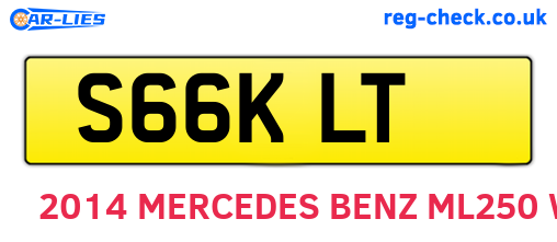 S66KLT are the vehicle registration plates.