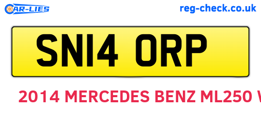 SN14ORP are the vehicle registration plates.