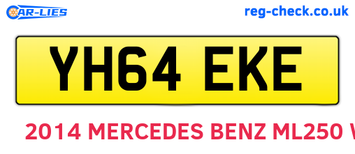 YH64EKE are the vehicle registration plates.