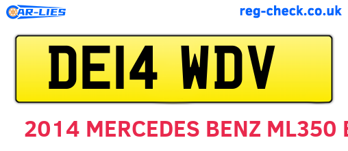DE14WDV are the vehicle registration plates.