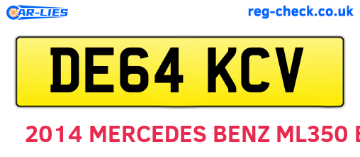 DE64KCV are the vehicle registration plates.