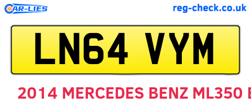 LN64VYM are the vehicle registration plates.