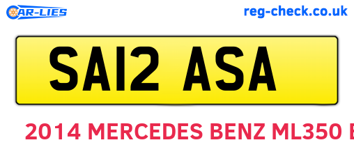 SA12ASA are the vehicle registration plates.