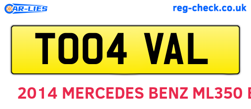 TO04VAL are the vehicle registration plates.