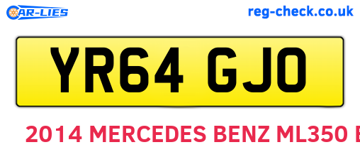 YR64GJO are the vehicle registration plates.
