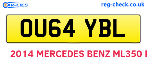 OU64YBL are the vehicle registration plates.