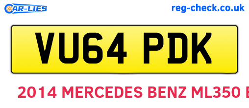 VU64PDK are the vehicle registration plates.