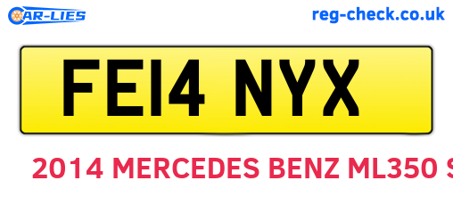 FE14NYX are the vehicle registration plates.