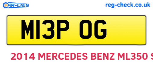 M13POG are the vehicle registration plates.