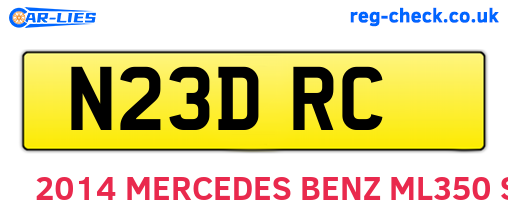 N23DRC are the vehicle registration plates.