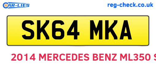 SK64MKA are the vehicle registration plates.