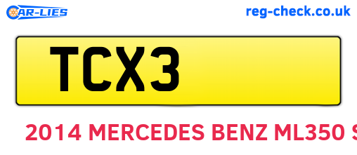 TCX3 are the vehicle registration plates.