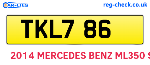 TKL786 are the vehicle registration plates.