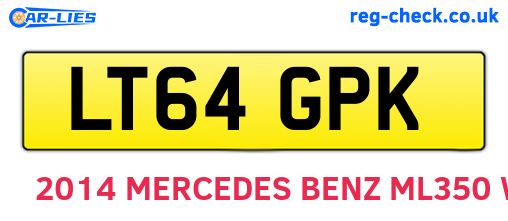 LT64GPK are the vehicle registration plates.