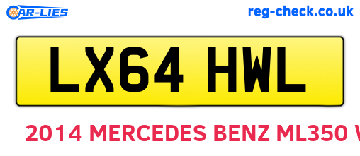 LX64HWL are the vehicle registration plates.