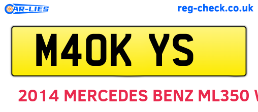 M40KYS are the vehicle registration plates.